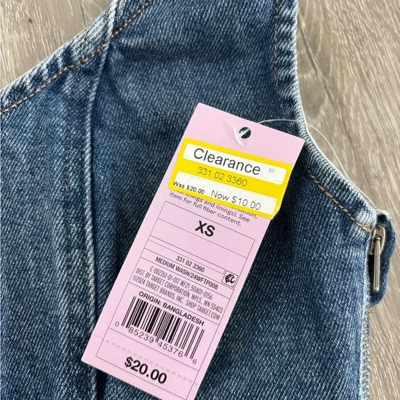 Wild Fable Women’s Scoop Neck Reworked Denim Tiny Vest XS - Picture 3 of 4